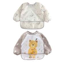 2件套新生儿反穿围兜，婴儿喂食罩衫，婴儿进食服，男女通用 - 彩色 - 查看 15