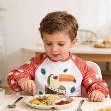 1pc Newborn Infant Reversible Feeding Bib, Baby Eating Smock, Unisex - Multicolor - View 11