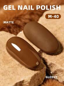 XEIJAYI 1瓶15毫升巧克力棕色纯凝胶指甲油，持久浸润式UV/LED光疗，高饱和度，坚固耐用，沙龙级设计，适合女性指甲 - 巧克力棕 - 查看 6