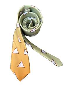 两件套时尚动漫角色扮演领带套装 - 绿色领带和黄色领带，经典角色扮演服装配饰及日常穿着 - 彩色 - 查看 2