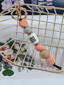 1个马卡龙撞色咖啡杯钥匙扣吊坠，咖啡杯串珠元素，实用小礼物，适合送给老师 - 彩色 - 查看 18