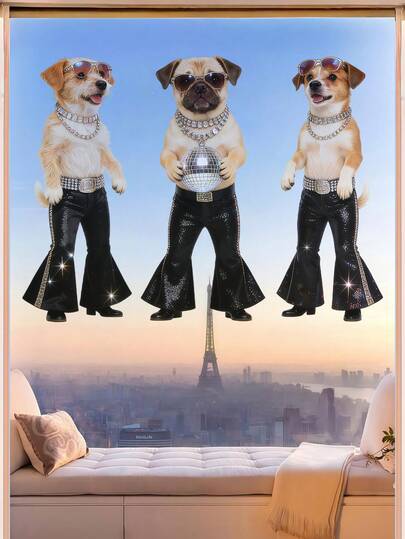 1 Stück moderner, cooler Hund Fensteraufkleber, der jedem Raum eine persönliche Note verleiht, beliebte Fensterfolien für Glasfenster, Spiegel und Schaufenster. Perfekt für Hundeliebhaber, kreative Dekorateure und Liebhaber des lässigen Stils, ein spielerisches Geschenk für Freunde und Dekorationsliebhaber.