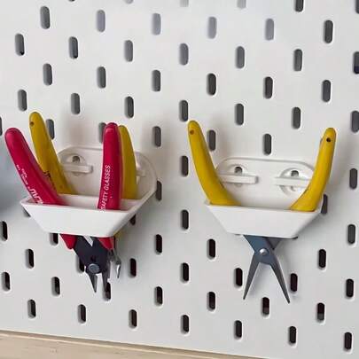 1pc Wall-Mounted Tool Organizer Rack Single & Double Tier Storage Solution For Scissors, Wrenches, Calipers, Pegboard Compatible Heavy-Duty Garage Workbench Shed Workshop Organization System Easy Installation