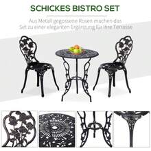 Garden Furniture Set For 2 People, Garden Lounge With Table And Bronze Colour Chairs, Ideal For A Balcony.