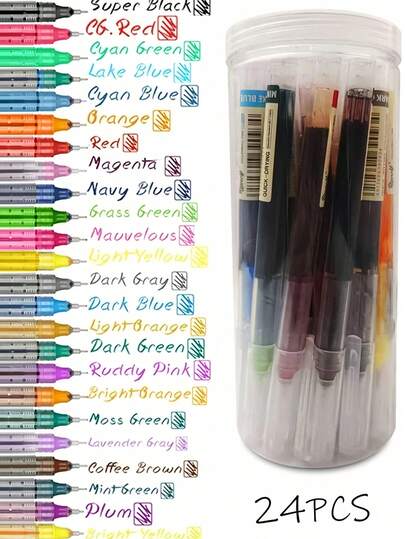 12 Colors Gel Pen Set, 0.5mm Liquid Ink Colorful Ballpoint Pens, 12 Assorted Colors Fine Tip Pens For Writing, Drawing, Note Taking, Back To School Supplies Gift
