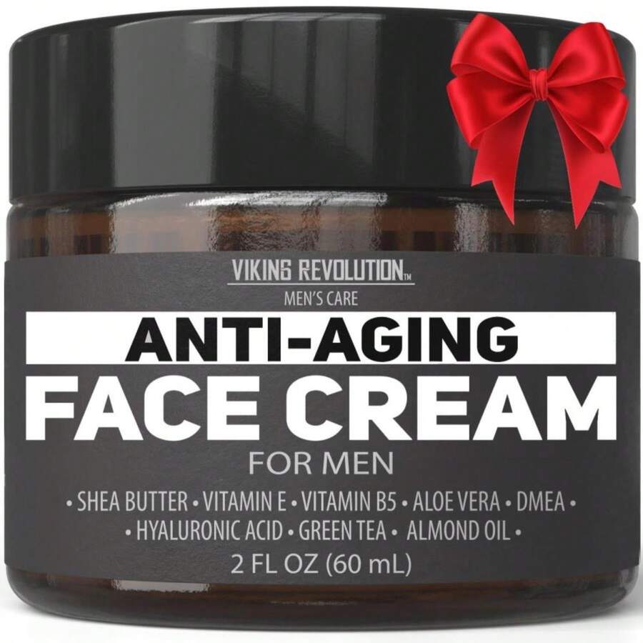 Viking Revolution Mens Anti Aging Face Cream - Mens Face Moisturizer For Men With Hyaluronic Acid, Aloe Vera, Vitamin E - Wrinkle Cream For Men With Vitamin B5, Green Tea (2 Fl Oz) - ColorA - 查看 1