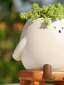 Smiling Face Planter, Cute Resin Rose Flower Pot, Suitable For Indoor Plants, Funny Planter With Drainage Hole, Ideal For Home Decor, Bedroom, Office And Student Use, Also Can Be Used For Storage, Wedding Decoration, Jewelry Organization, Party Decoration, Great Gift - Multicolor - View 10