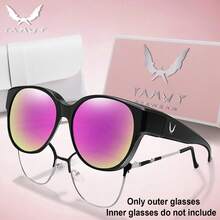 1 Pair Fashionable Round Sunglasses, Unisex, Suitable For Daily Wear, Shopping, Festivals, Parties, Travel And Other Occasions - Multicolor - View 9