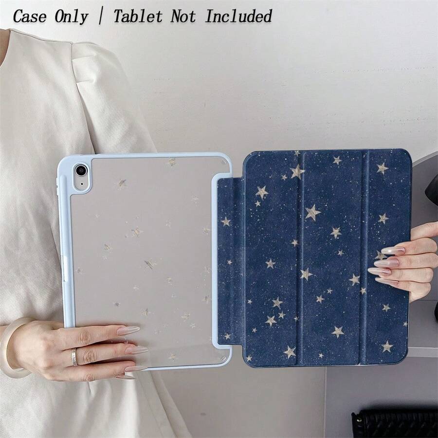 1个星空图案平板电脑保护套 - 适合梦幻优雅风格爱好者和浪漫设计追求者，带笔槽，兼容iPad 5/5Pro/6/6Pro/7/7Pro、Galaxy Tab S10+/S9/A9 - 多色 - 查看 1