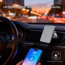 FCV 15W Fast Charging Wireless Car Charger, Portable USB C Powered, Hands-Free Operation, Battery-Free Wireless Charging Function Compatible With IPhone Air 17 Pro Max 16 15 14 13 12 Galaxy Android With Charging Magnetic Attachment