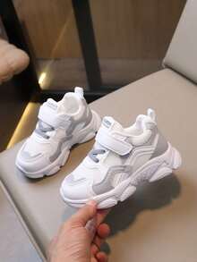 Fashionable Children's White Sneakers, Boys/Girls Outdoor Toddler Shoes, Baby Sports Shoes, Running Student Casual Shoes - Grey - View 2