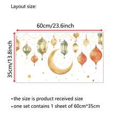 Pegatinas extraíbles de luna y estrellas, tema de cielo nocturno de cuento de hadas, pegatinas de vidrio autoadhesivas. Adecuado para decoración de vidrio, decoración de escaparates, decoración del hogar, decoración de tiendas, arte de pared sin daños, pegatinas extraíbles para decoración de ventanas. - Multicolor - Ver 2