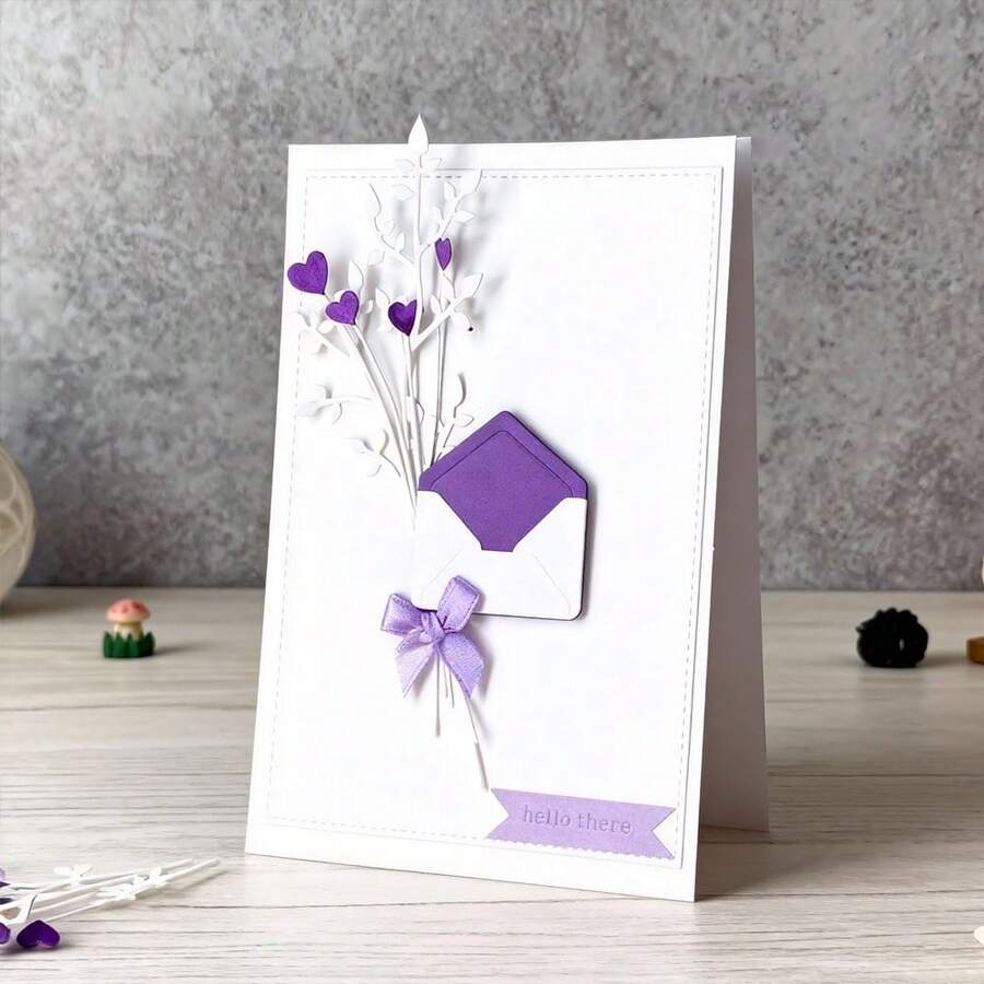 Creative Envelope Cutting Dies, DIY Scrapbooking Album And Embossing Stencil, Greeting Card Making Tool, Card Paper Cutting Crafts ,Gift Card Making Template Die Cuts. - Silver - View 1