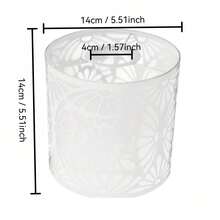 1个白色艺术装饰灯罩，时尚金属丝框架灯罩，花卉镂空设计灯罩，可替换台灯和吊灯灯罩，适用于客厅、书房、办公室、走廊、楼梯间、餐厅 - 白色 - 查看 7