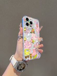 1 chiếc ốp lưng điện thoại trong suốt dễ thương và vui nhộn với hình SpongeBob SquarePants hoạt hình, họa tiết hoa bong bóng, chống sốc, tương thích với Apple 11/12/12 Pro Max/14 Pro Max/15/15 Pro/16/16 Pro Max/17 và các dòng máy khác. - Nhiều màu - Xem 4