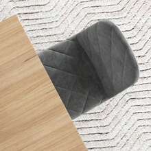 Set Of 4 Dining Chairs With Backrest, Velvet Look, Padded And With Metal Legs, For Dining Table, Grey. - Grey - View 6