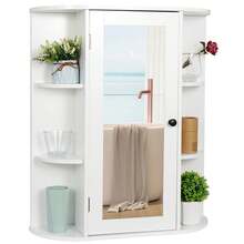 Bathroom Cabinet Wall Mount Medicine Cabinet With Single Mirror Door Adjustable - White - View 6