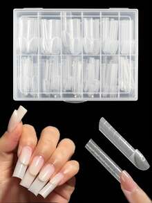 120片装法式双层美甲延长模具 - 可重复使用的亚克力双用途模具，边缘光滑，是DIY美甲和沙龙级法式美甲延长的理想之选 - 無色 - 查看 10