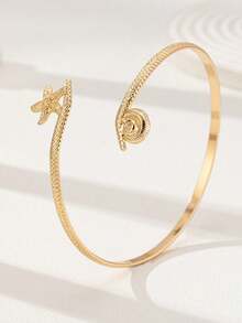 1 pieza Brazalete de concha de estrella de mar para mujer, joya de brazo de verano - Anillo de brazo con estrella de mar y caracola - Ver 4