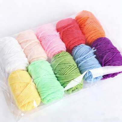 Enfärgat garn, 50g styck - DIY stickgarn för halsdukar, mattor, sofföverdrag, handgjorda presenter och högtider, bröllopsdekorationer
