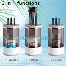 [Automatic Makeup Brush Cleaner] Automatic Makeup Brush Cleaner, Electric Brush Washer For Daily Use, Christmas Gift - Black - View 3