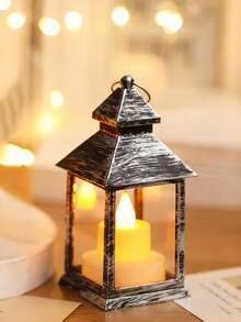 1pc Vintage Handheld LED Lantern Light (With Battery), Indoor Tabletop Decor LED Lantern, Ramadan Eid Al-Fitr Eid Al-Adha Decor Lantern, Wedding Party Holiday Camping Decor LED Lantern, Bedroom Decor Tabletop Night Light - Yellow - View 18