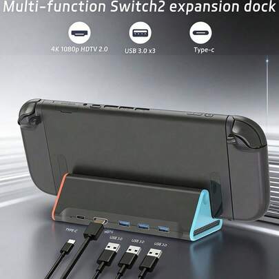 Sw/It/Ch 2 Dock Replacement - ARIKROII Portable TV Docking Station Support 4K@60Hz, 4 USB 3.0, Type-C Power, Auto Sleep/Wake For Nin/Ten/Do Sw/It/Ch 2