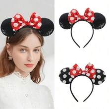 1pc Disney Minnie Mouse Ear Headband With Glitter, Suitable For Halloween, Christmas Costumes. These Mouse Ear Bows Are Perfect For Men, Women And Couples, Ideal Headband/Hair Accessory For Princess Cosplay, Birthday Celebration And Christmas Party - Multicolor - View 2