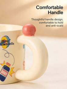 可爱卡通熊动物系列陶瓷马克杯，耐热光滑宽口咖啡杯，创意家居日常饮具，生日、感恩节、圣诞节、家庭聚会等场合送给朋友、情侣的完美礼物。 - 彩色 - 查看 3