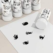 1枚黑色猫咪印章，8种不同的猫咪图案，易于使用，适合剪贴簿、DIY手工制作 - 單件 - 查看 4