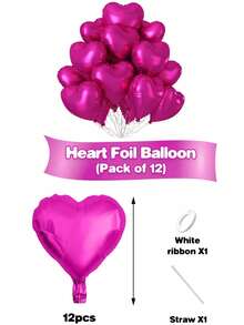 Bộ 14 quả bóng bay hình trái tim màu hồng nhạt, kích thước 18 inch, thích hợp trang trí cho Ngày Valentine, sinh nhật, đám cưới, lễ đính hôn, kỷ niệm, Ngày của Mẹ, tiệc tùng, lễ tốt nghiệp. - Bóng bay trái tim - Xem 17