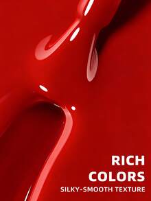 1瓶15毫升红色纯凝胶指甲油，持久浸染式UV/LED高饱和度，坚固耐用，沙龙级设计，适合女性指甲 - 紅色 - 查看 4