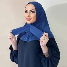 优雅女士可调节透气头巾帽 - 轻便穆斯林头巾帽，带纽扣，适合日常和特殊场合 - 彩色 - 查看 11