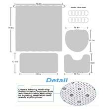 1/4pcs Flower Car Printed Bathroom Set, Waterproof Curtain With 12 Hooks, Non-Slip Bathroom Rug, Toilet U-Shape Mat, Toilet Lid Cover Pad, Decorative Bathroom Partition, Bathroom Accessories - Multicolor - View 6