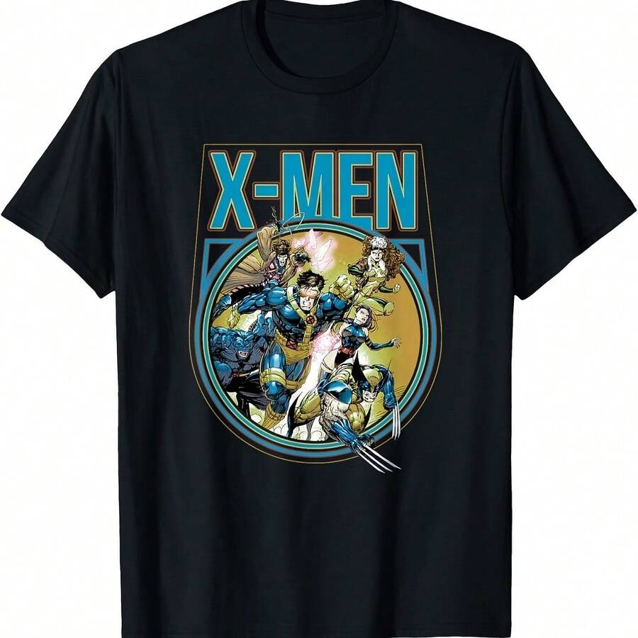 X- Vintage Circle Heroic Group Shot T-Shirt - 粉色 - 查看 1