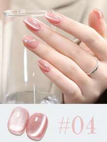 MISS SHAKA 10毫升冰透明粉色玻璃珠猫眼凝胶指甲油，裸粉色瓷白色闪粉，沙龙专供，美白，多用途，热门美甲DIY用品 - 彩色 - 查看 20