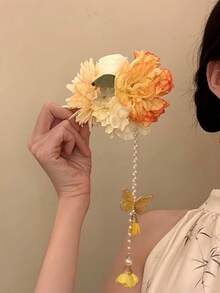 Kẹp tóc nữ thanh lịch đính ngọc trai giả hình bướm tua rua màu vàng tươi, thích hợp sử dụng hàng ngày, ở nhà, trường học, bãi biển, công sở, tiệc tùng, ngày lễ, sinh nhật, tựu trường, phong cách đại học, năm mới, Ngày Valentine, Ngày của Mẹ, đám cưới, lễ hội âm nhạc, mùa xuân/hè/thu/đông, kẹp tóc, phụ kiện tóc cho nữ, phụ kiện đội đầu, ghim cài tóc, Ngày của Mẹ - Nhiều màu - Xem 2