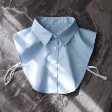 Minimalist Denim Pointed Collar Shirt Styling Detachable Round Collar, Versatile Accessory Suitable For Autumn/Winter Clothing