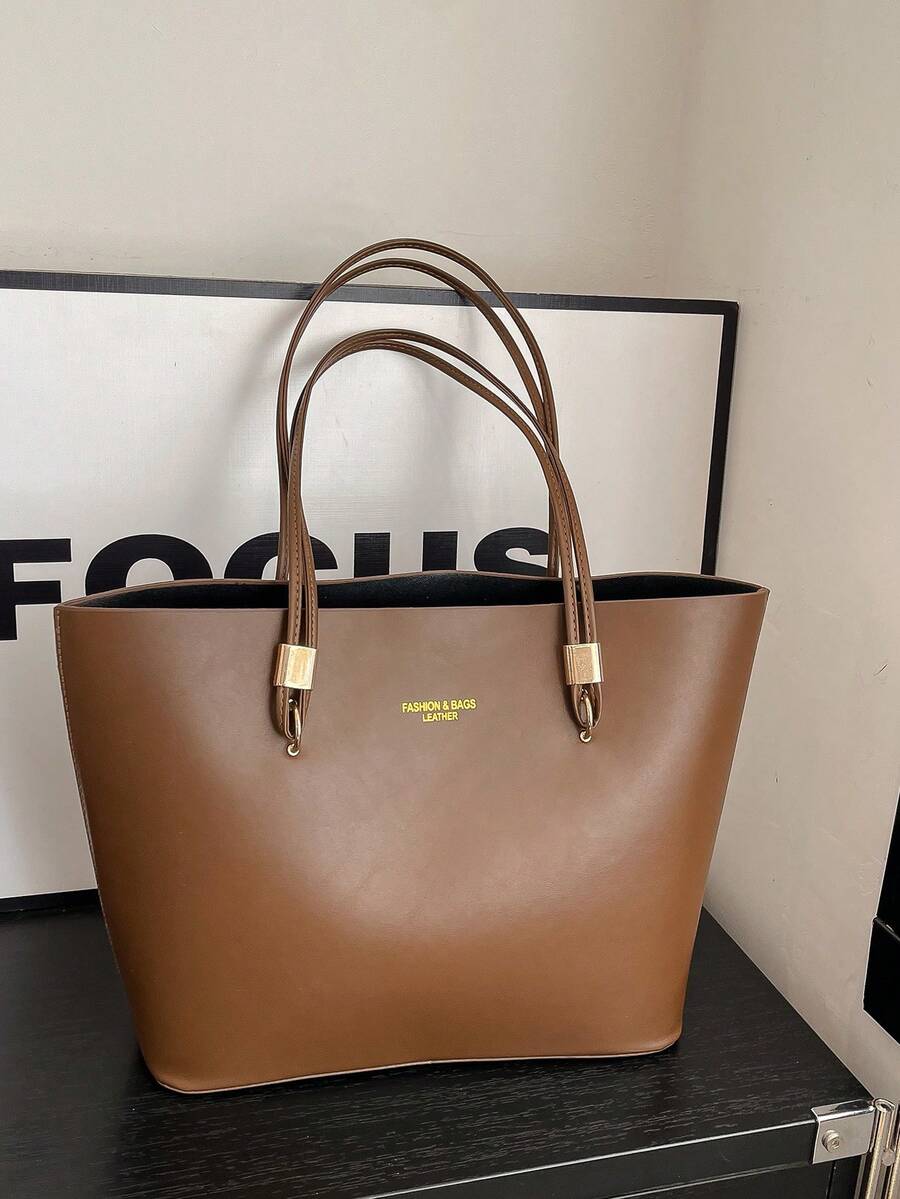 Nuova borsa a tracolla casual versatile di grande capacità da donna per il pendolarismo - Castano - Visualizzare 1