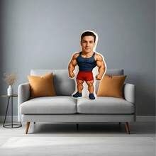 A Personalized Custom Pillow, A Customized Photo Pillow As A Gift, And A Couple Pillow With The Groom's Image Printed On It. - Muscle - View 5