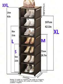 1个黑色3/4/5/6/7层鞋架，多层鞋柜，防尘鞋盒，大容量家用鞋架 - 黑色 - 查看 4