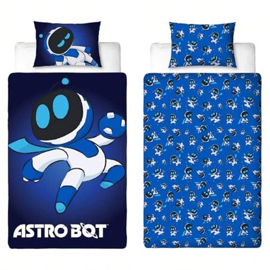 Character World Astro Bot Official Single Duvet Cover Set Space Gaming Design Reversible 2 Sided Bedding Including Matching Pillow Case Single Blue Bed Set - Blue - View 1