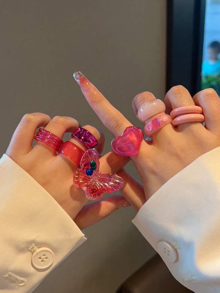 Multiple Styles Available, & Unique Fashion Women's Ring Sets, 3/4/5/6/7/8/9/10/11/12 Pieces Sets, Stylish Variety, Delicate & Elegant, Suitable For Women, Students, Girls, BFFs, Everyday Wear, Parties, Gatherings, Travels, Holidays - Multicolor - View 46