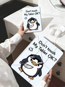 请勿触碰我的设备。可爱卡通企鹅图案平板电脑保护套，兼容 iPad Air 11 英寸 M3 2025 / M2 2024、iPad Air 第五代 2022、iPad (A16) 11 英寸第十一代 2025、三星 Galaxy Tab、Kindle Paperwhite 第十二代 2024。透明背壳，时尚图案保护套，支持自动睡眠/唤醒功能，气囊保护，适合送礼和办公使用。 - 彩色 - 查看 9