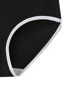6pcs Women's Solid Color Minimalist Style Breathable Comfortable Daily Wear Triangle Panties, Black/White/Gray, Suitable For Young Ladies - Multicolor - View 4