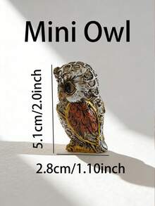 Vintage Carved Owl Decor - Bohemian Vintage Style Home Decoration For Living Room / Desk,Study, Housewarming / Holiday Gift, Small Home Accent - Multicolor - View 8