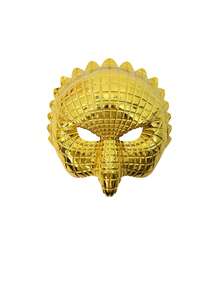 1pc Halloween Half-Face Mask, Specially Designed For Masquerade Balls, Carnival Parties, Electroplated Gold Animal Masks, Game Props - Multicolor - View 16