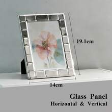 4x6/5x7 Inch Mirror Edged Photo Frame, Cubic 3D Frame, Photo/Artwork Display Stand - Silver - View 9