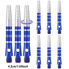 HUANQU 43mm 4-Linien gerillter drehbarer Aluminiumlegierung Dartschaft, 6er Set - 360° drehbare austauschbare Zubehörteile, Mehrfarboptionen, präzises Werfen, perfektes Geschenk zum Valentinstag, Neujahr usw. - Verschiedenfarbig - Übersicht 7