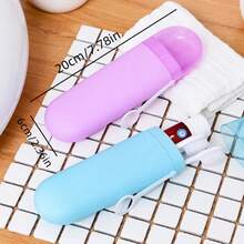 1pc Portable Travel Toothbrush And Toothpaste Holder, Durable Leak-Proof Storage Box With Handle For Convenient Carrying, Suitable For Travel, Home, And Camping, Transparent Design With Safety Cap, Ideal For Travel, Bathroom, Vanity, And Daily Use - Multicolor - View 7